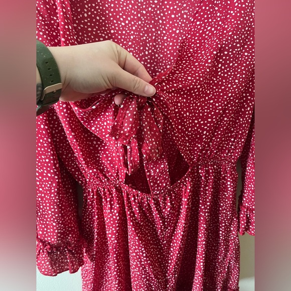 Shein Ruffled Keyhole Tie Romper - Picture 3 of 6